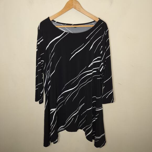 Alfani Tunic Stretch Jersey Knit Sharkbite Hem Pullover - Picture 1 of 9